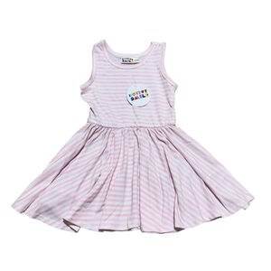 Dot Dot Smile NWT Baby Girl’s Size 12/24M Pink White Stripe Tank Twirl Dress